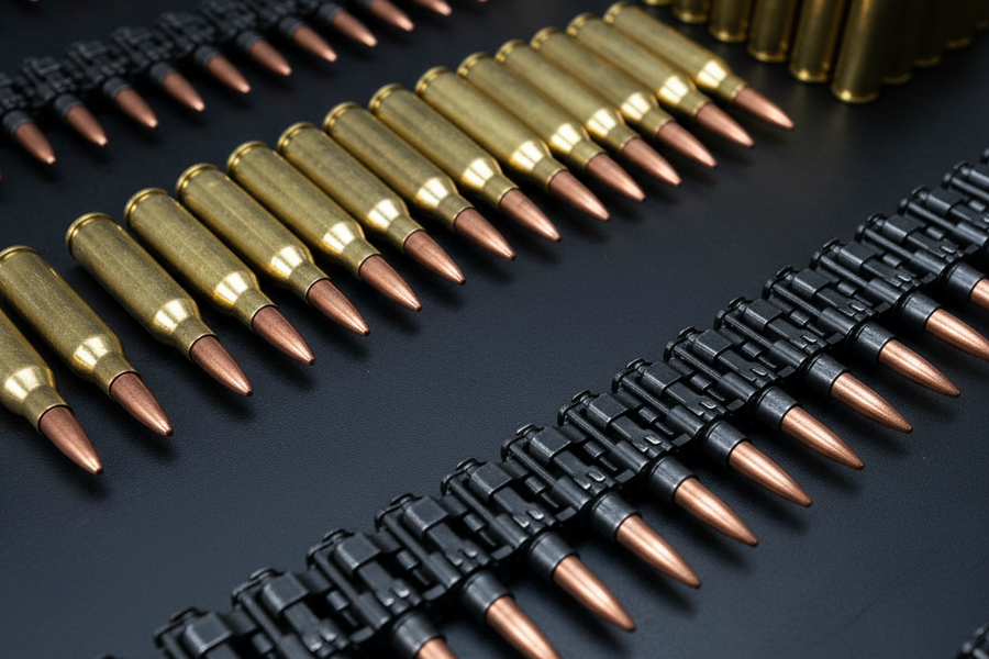 Labeled ammunition and inert training items arranged for inventory inspection